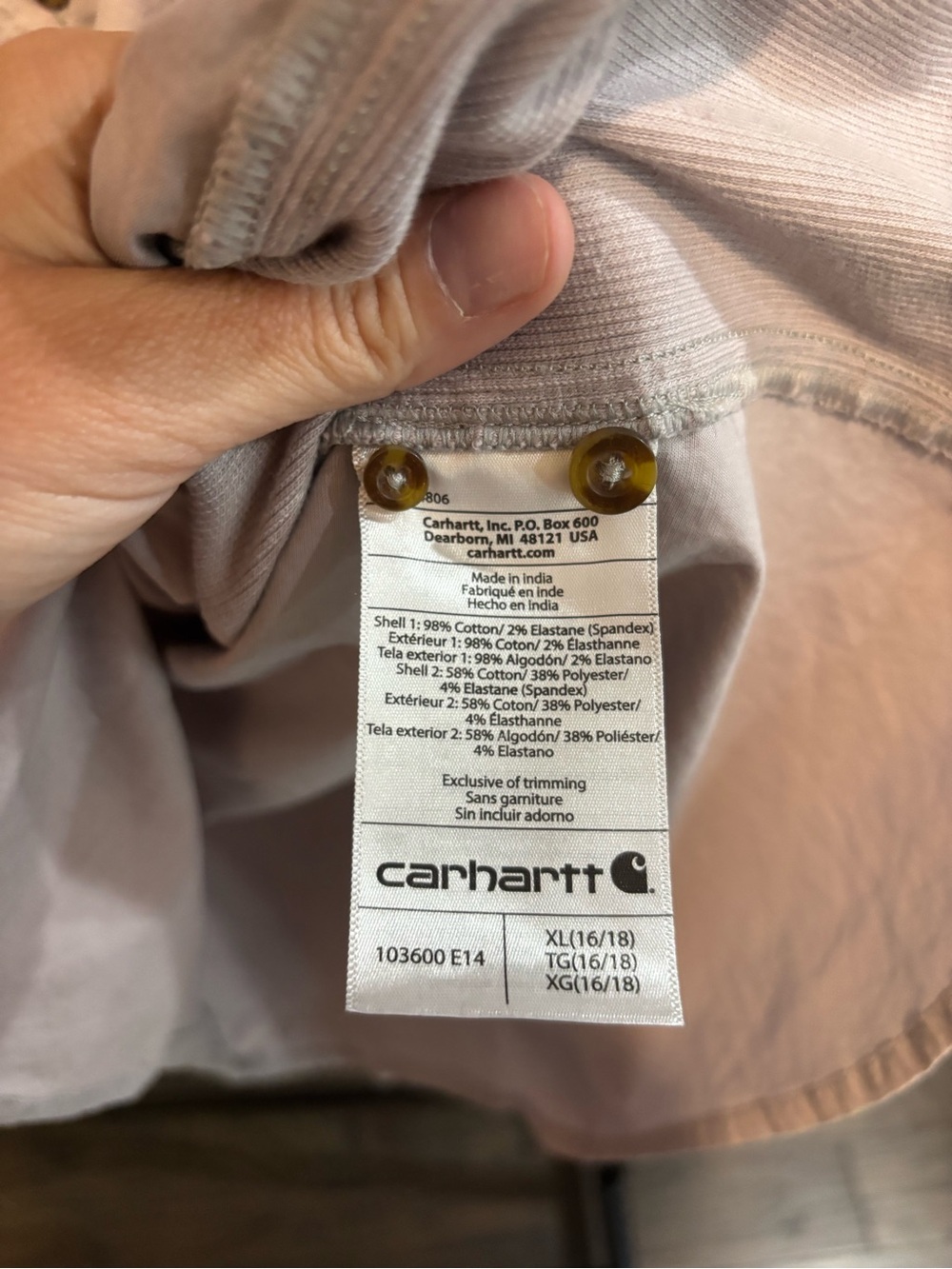 Carhartt Mauve & Plaid Button-Up Shirts - Picture 8 of 8